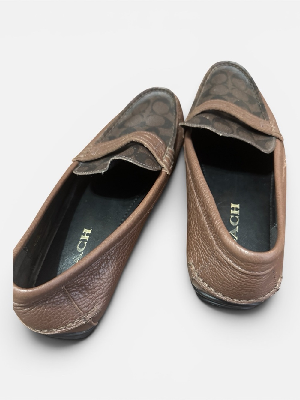 Coach Mott Men’s Penny Driver Loafers in a brown signature logo canvas Sz. 12 - Picture 6 of 11